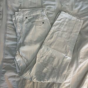 White ripped American Eagle Mom jeans